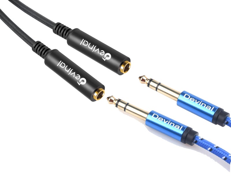 Devinal 1/4 inch TRS Splitter Cable, 6.35mm Stereo Y Cable, 1/4 Male Plug to Dual 1/4 Female Jack Cord, 12 inches / 30cm - Image 2